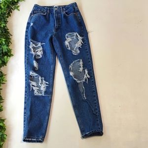 BDG High Rise Distressed Blue Jeans